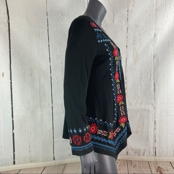 Soft Surroundings embroidered cardigan - Picture 2 of 7